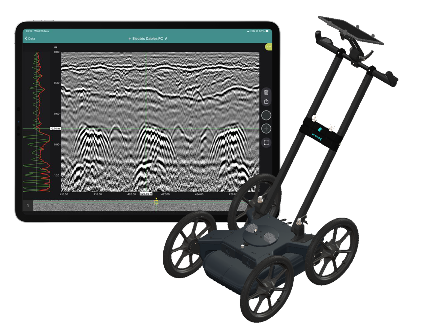 GS8000 Lite The most efficient real-time workflow and technology to locate and mark subsurface utilities in rough terrains.