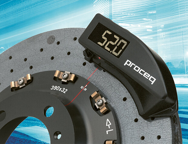 Check carbon ceramic brake disc wear with Carboteq brake wear indicator