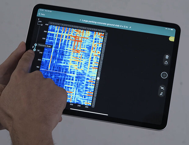 Object and rebar detection in concrete Proceq GPR