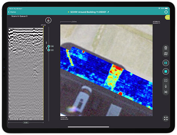 Multichannel GPR data structural diagnostics GS9000 